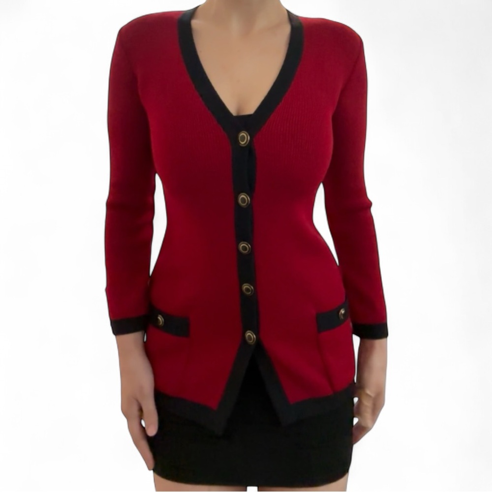 St. John Collection Knit Bodycon Cardigan